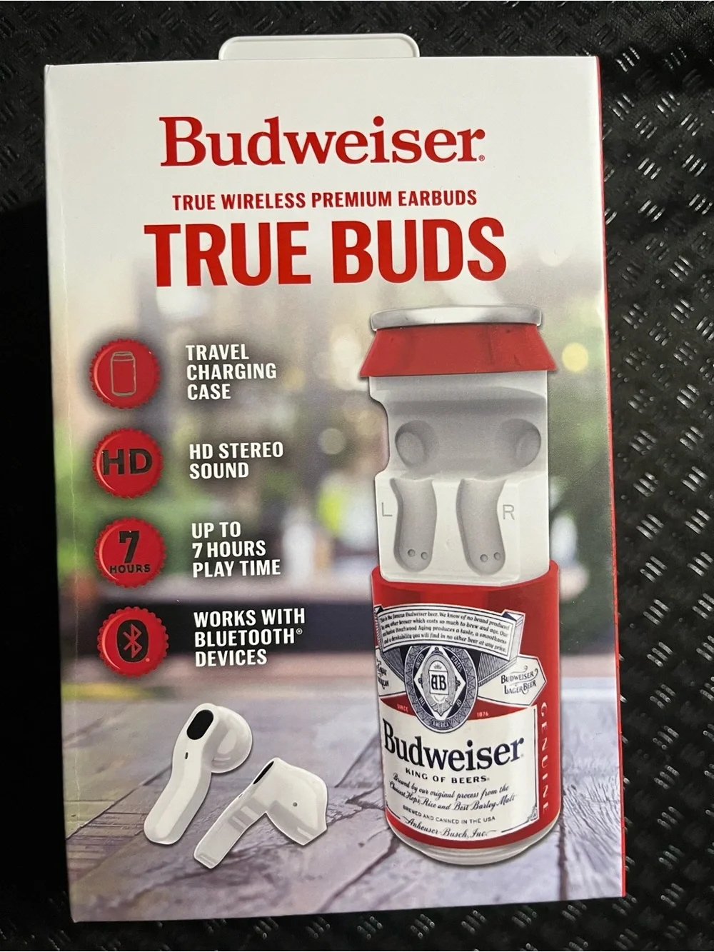 Budweiser White and Red True Buds Wireless Earbuds